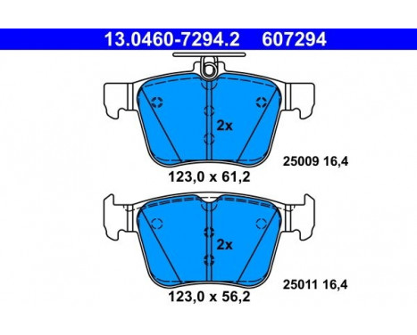 Bromsbeläggssats, skivbroms 13.0460-7294.2 ATE, bild 2