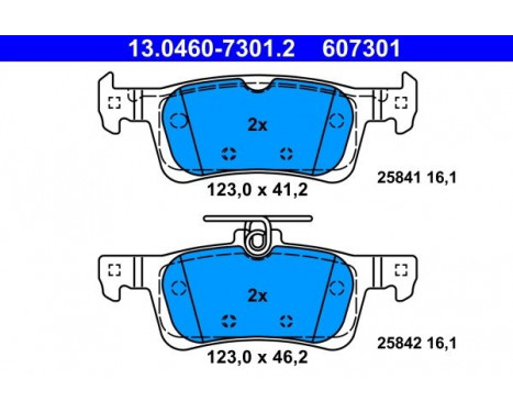 Bromsbeläggssats, skivbroms 13.0460-7301.2 ATE, bild 2