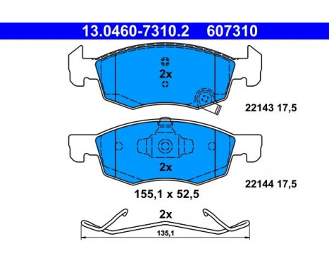 Bromsbeläggssats, skivbroms 13.0460-7310.2 ATE, bild 2