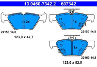 Bromsbeläggssats, skivbroms 13.0460-7342.2 ATE
