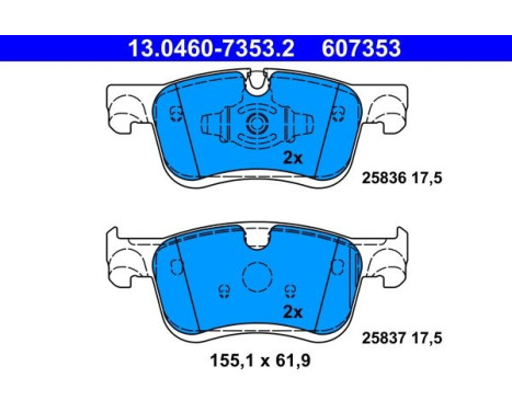Bromsbeläggssats, skivbroms 13.0460-7353.2 ATE