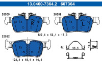 Bromsbeläggssats, skivbroms 13.0460-7364.2 ATE