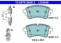 Bromsbeläggssats, skivbroms 13.0470-2646.2 ATE