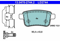Bromsbeläggssats, skivbroms 13.0470-2744.2 ATE