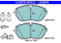Bromsbeläggssats, skivbroms 13.0470-3876.2 ATE