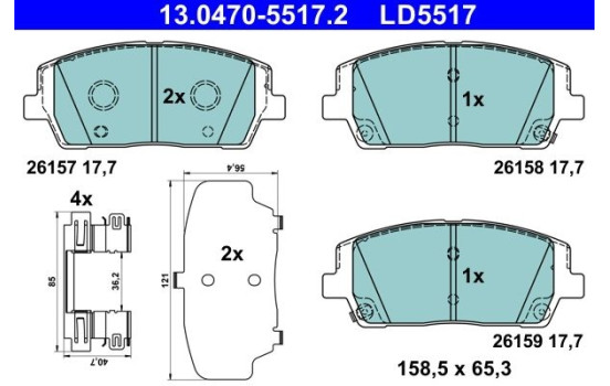 Bromsbeläggssats, skivbroms 13.0470-5517.2 ATE