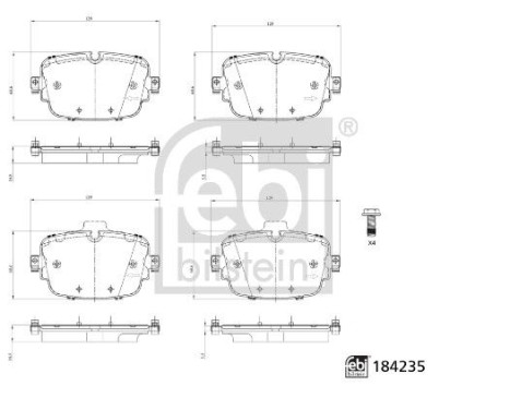 Bromsbeläggssats, skivbroms 184235 FEBI