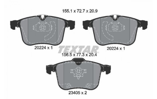 Bromsbeläggssats, skivbroms 2022401 Textar
