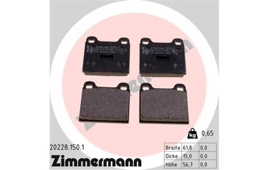 Bromsbeläggssats, skivbroms 20228.150.1 Zimmermann, bild 2