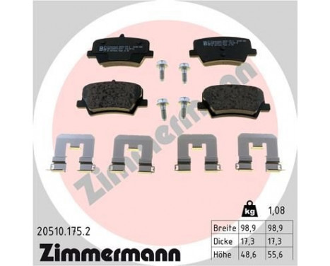 Bromsbeläggssats, skivbroms 20510.175.2 Zimmermann