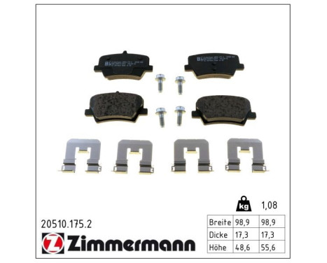 Bromsbeläggssats, skivbroms 20510.175.2 Zimmermann
