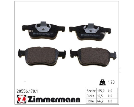 Bromsbeläggssats, skivbroms 20556.170.1 Zimmermann