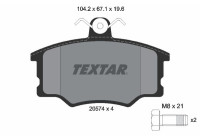 Bromsbeläggssats, skivbroms 2057402 Textar