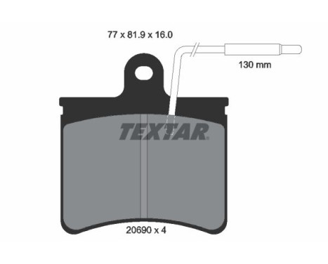 Bromsbeläggssats, skivbroms 2069001 Textar