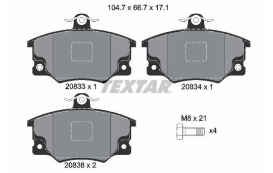 Bromsbeläggssats, skivbroms 2083302 Textar, bild 2