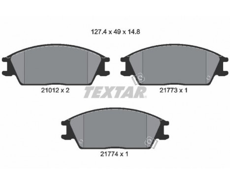 Bromsbeläggssats, skivbroms 2101202 Textar
