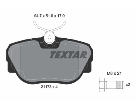 Bromsbeläggssats, skivbroms 2117302 Textar, bild 2