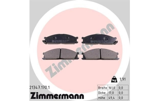Bromsbeläggssats, skivbroms 21347.170.1 Zimmermann, bild 2