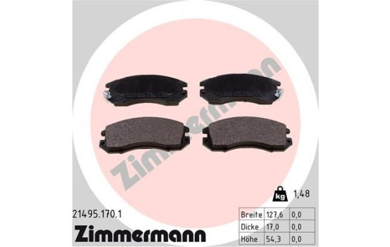 Bromsbeläggssats, skivbroms 21495.170.1 Zimmermann, bild 2