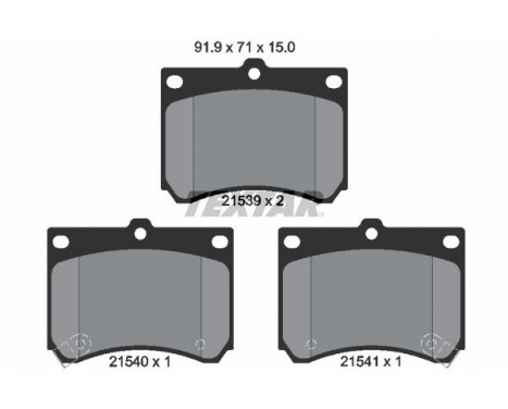 Bromsbeläggssats, skivbroms 2153901 Textar