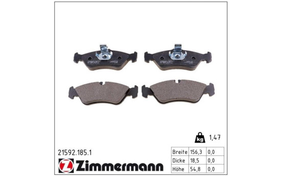 Bromsbeläggssats, skivbroms 21592.185.1 Zimmermann, bild 2