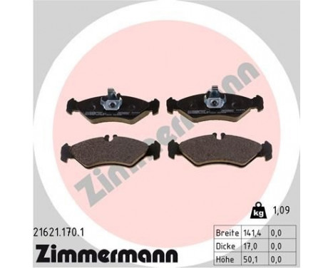 Bromsbeläggssats, skivbroms 21621.170.1 Zimmermann, bild 2