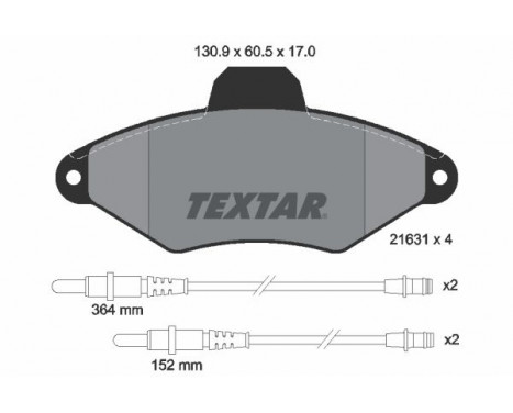 Bromsbeläggssats, skivbroms 2163102 Textar, bild 2