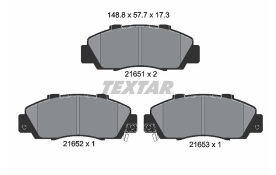 Bromsbeläggssats, skivbroms 2165101 Textar