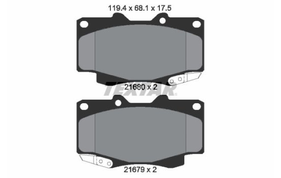 Bromsbeläggssats, skivbroms 2168003 Textar