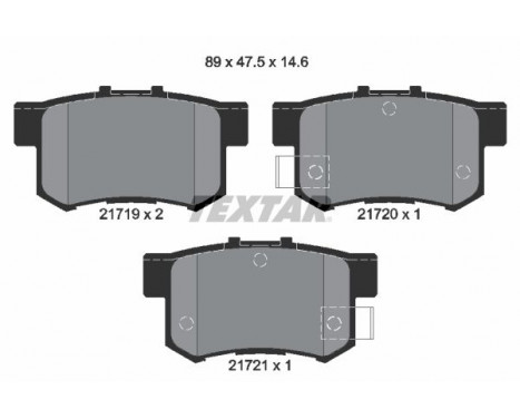 Bromsbeläggssats, skivbroms 2171901 Textar, bild 2
