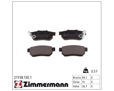 Bromsbeläggssats, skivbroms 21738.130.1 Zimmermann, bild 2