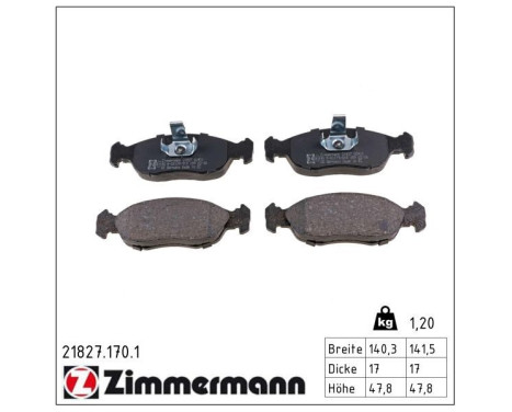 Bromsbeläggssats, skivbroms 21827.170.1 Zimmermann, bild 2