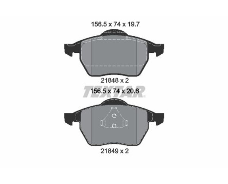 Bromsbeläggssats, skivbroms 2184802 Textar, bild 2