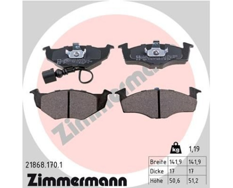 Bromsbeläggssats, skivbroms 21868.170.1 Zimmermann