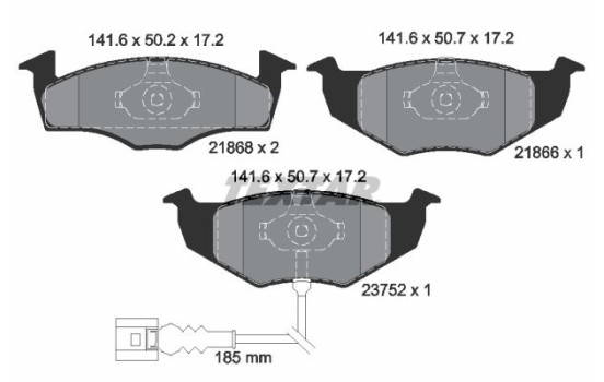Bromsbeläggssats, skivbroms 2186801 Textar, bild 2
