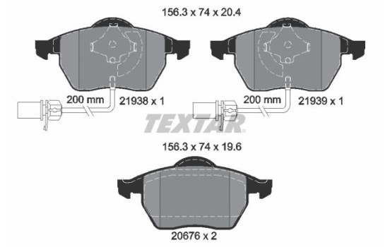 Bromsbeläggssats, skivbroms 2193801 Textar, bild 2