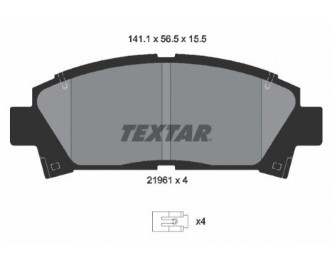 Bromsbeläggssats, skivbroms 2196102 Textar