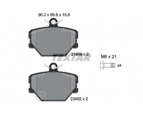 Bromsbeläggssats, skivbroms 2199901 Textar, bild 2