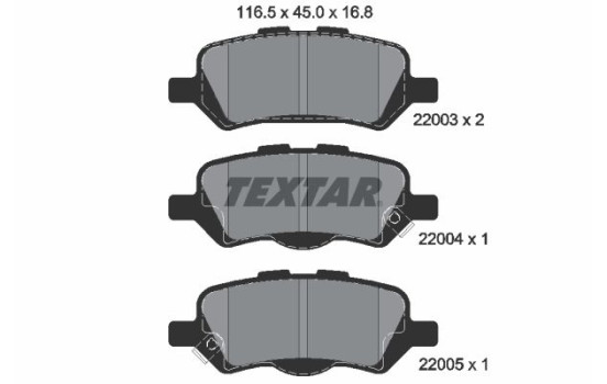 Bromsbeläggssats, skivbroms 2200301 Textar