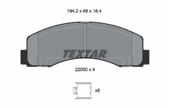 Bromsbeläggssats, skivbroms 2205002 Textar