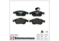 Bromsbeläggssats, skivbroms 22073.180.1 Zimmermann