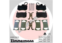 Bromsbeläggssats, skivbroms 22091.150.2 Zimmermann