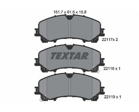 Bromsbeläggssats, skivbroms 2211701 Textar