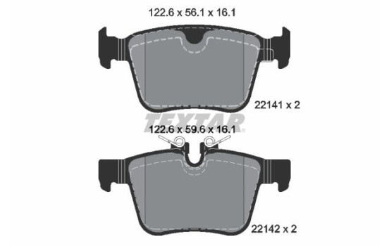 Bromsbeläggssats, skivbroms 2214101 Textar