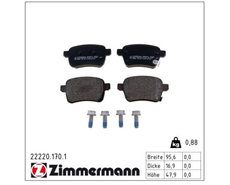 Bromsbeläggssats, skivbroms 22220.170.1 Zimmermann, bild 2