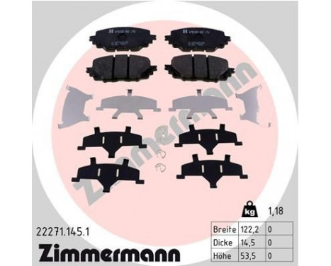 Bromsbeläggssats, skivbroms 22271.145.1 Zimmermann