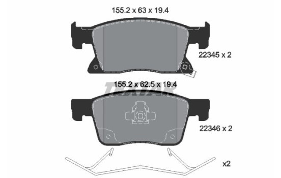 Bromsbeläggssats, skivbroms 2234501 Textar