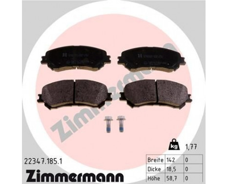 Bromsbeläggssats, skivbroms 22347.185.1 Zimmermann