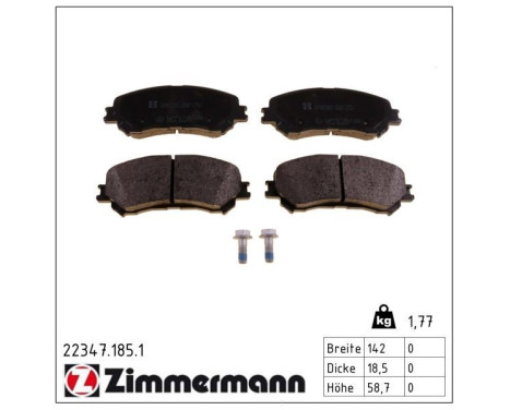 Bromsbeläggssats, skivbroms 22347.185.1 Zimmermann, bild 2