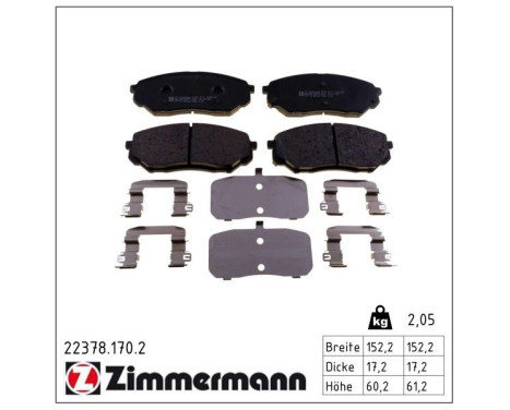 Bromsbeläggssats, skivbroms 22378.170.2 Zimmermann